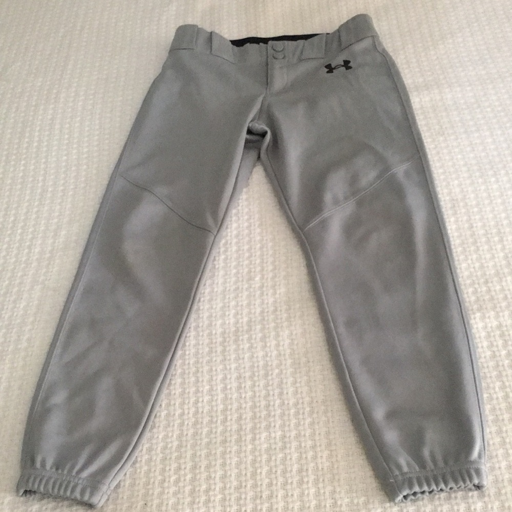 Under Armour Boys' Utility Gray Baseball Pant YSM size 7/8 inseam 21